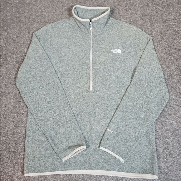 The North Face Polartec Mens Fleece Pullover Quarter Zip Size L Grey Sweater - Picture 1 of 11